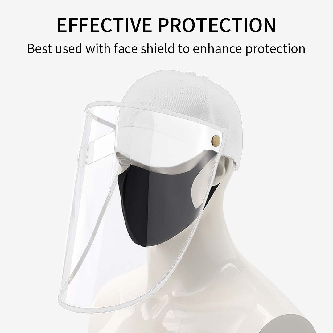 NNEAGS 2X Outdoor Protection Hat Anti-Fog Pollution Dust Protective Cap Full Face HD Shield Cover Adult White-3