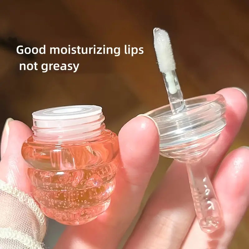 Natural Honey Moisturizing Lipstick, Honey/Peach Lip Balm Lip Gloss, Hydrating And Moisturizing, Long-lasting Lip Bigger, Fade The Lip Line, Prevention Dry And Crack-1