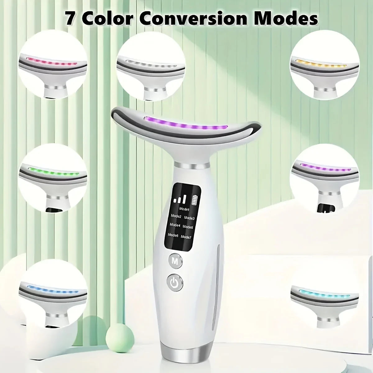 NNEOBA 7-Mode LED Neck & Face Beauty Device – Skin Tightening, Lifting & Massage-2