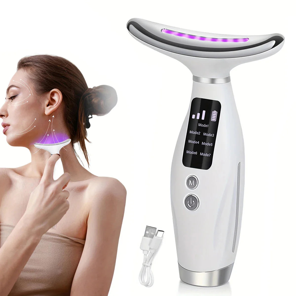 NNEOBA 7-Mode LED Neck & Face Beauty Device – Skin Tightening, Lifting & Massage-1