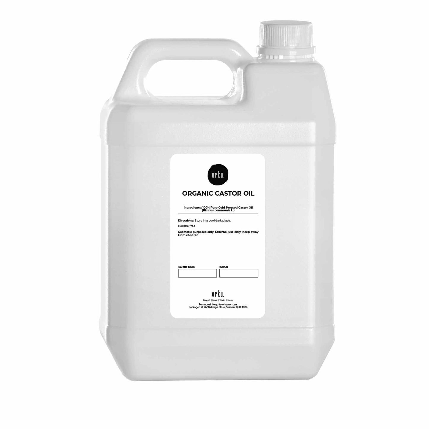 Orku 5L Organic Castor Oil - Hexane Free Cold Pressed-0