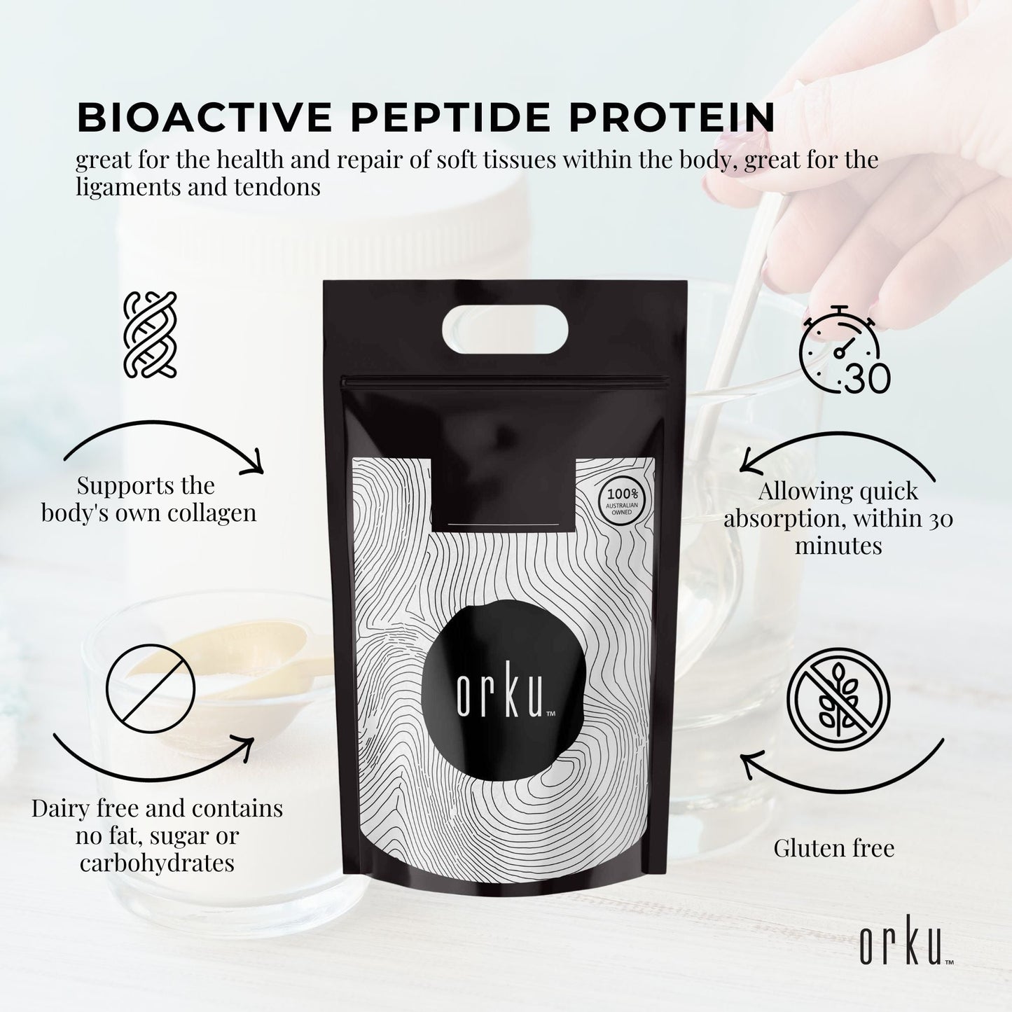 NNEDSZ 10Kg Collagen Powder - Bovine Hydrolysate Protein Peptide Supplement Unflavoured-4