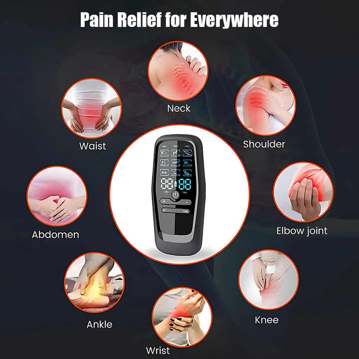 NNEDSZ Dual Output EMS/TENS Massage Device with 9 Modes and Type-C Charging, (8 Adhesive Pads)-1