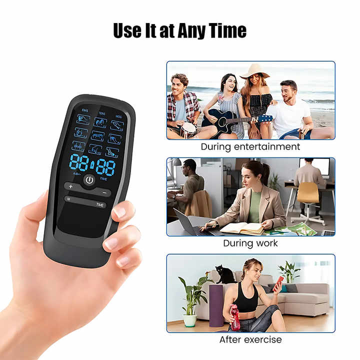 NNEDSZ Dual Output EMS/TENS Massage Device with 9 Modes and Type-C Charging, (8 Adhesive Pads)-4