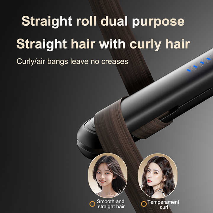 NNEDSZ White Portable Wireless Hair Straightener with Adjustable Temperature - USB Type-C Charging, Lightweight Design-4
