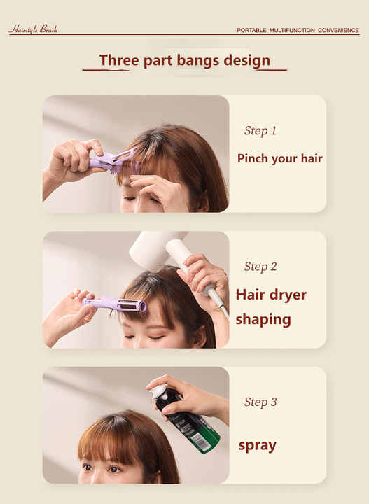 NNEDSZ 3-pack Purple Portable Hairstyle Brush for Root Volume - Multifunction Hair Styling Tool-4