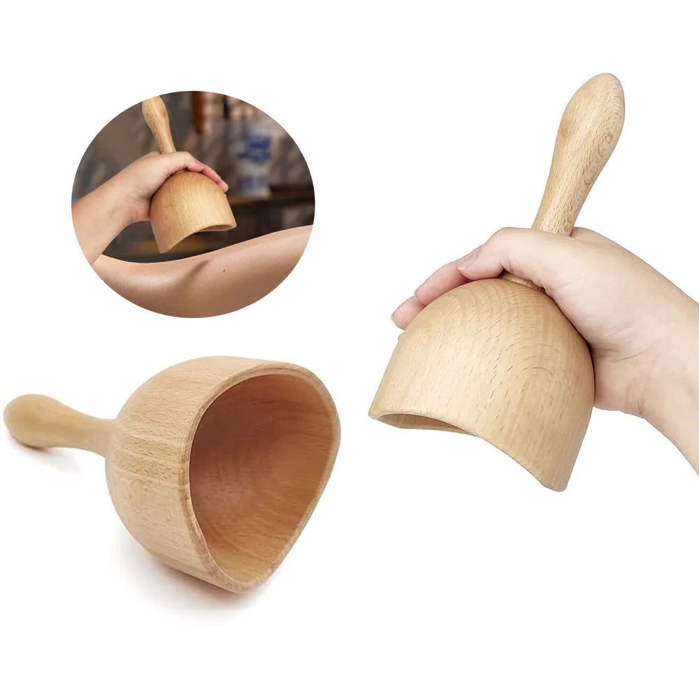 NNEOBA 2PCS Wooden Cupping Therapy Massage Tools Natural-1
