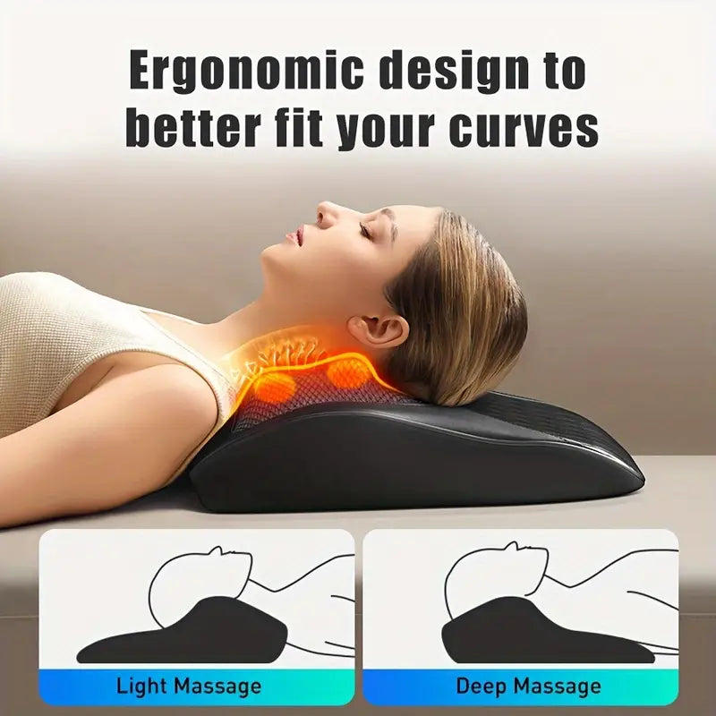 Cordless 3D Kneading Massage Pillow With Heat - Rechargeable Back Massager-3