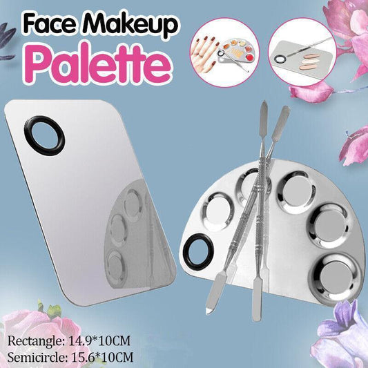Stainless Steel Cosmetic Face Makeup Palette Spatula Foundation Mixing Tool-0