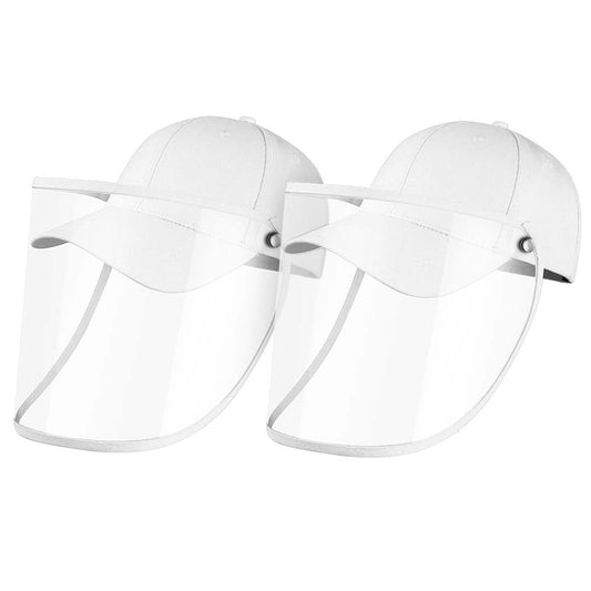 NNEAGS 2X Outdoor Protection Hat Anti-Fog Pollution Dust Protective Cap Full Face HD Shield Cover Adult White-0