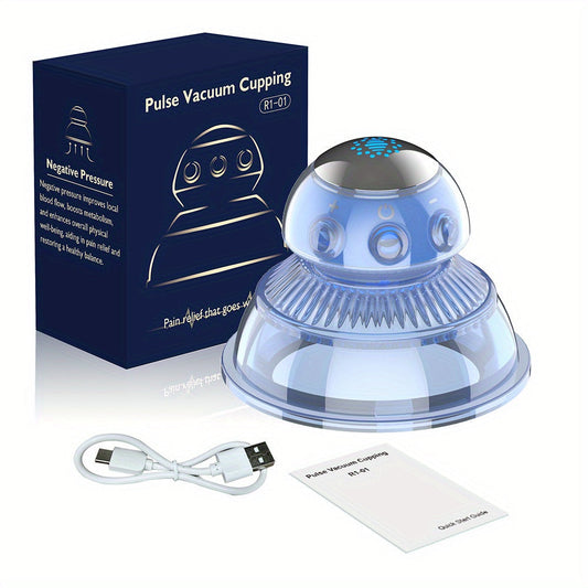 Pulse Vacuum Cupping & Intelligent Massage Device - Blue-0