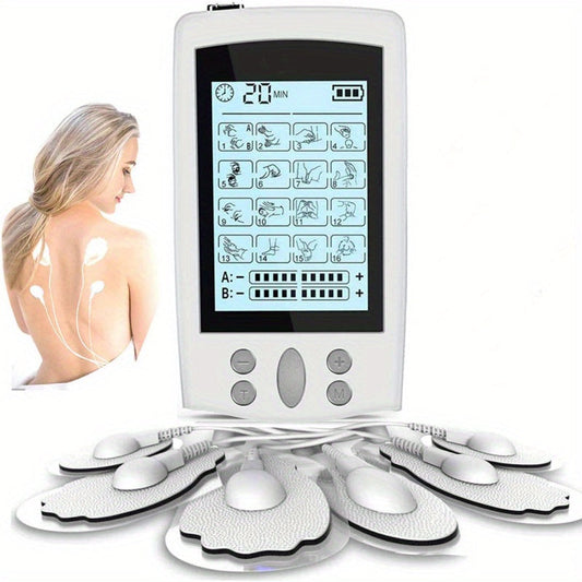 16-Mode Electric Massager - Dual Output EMS & TENS(White)-0