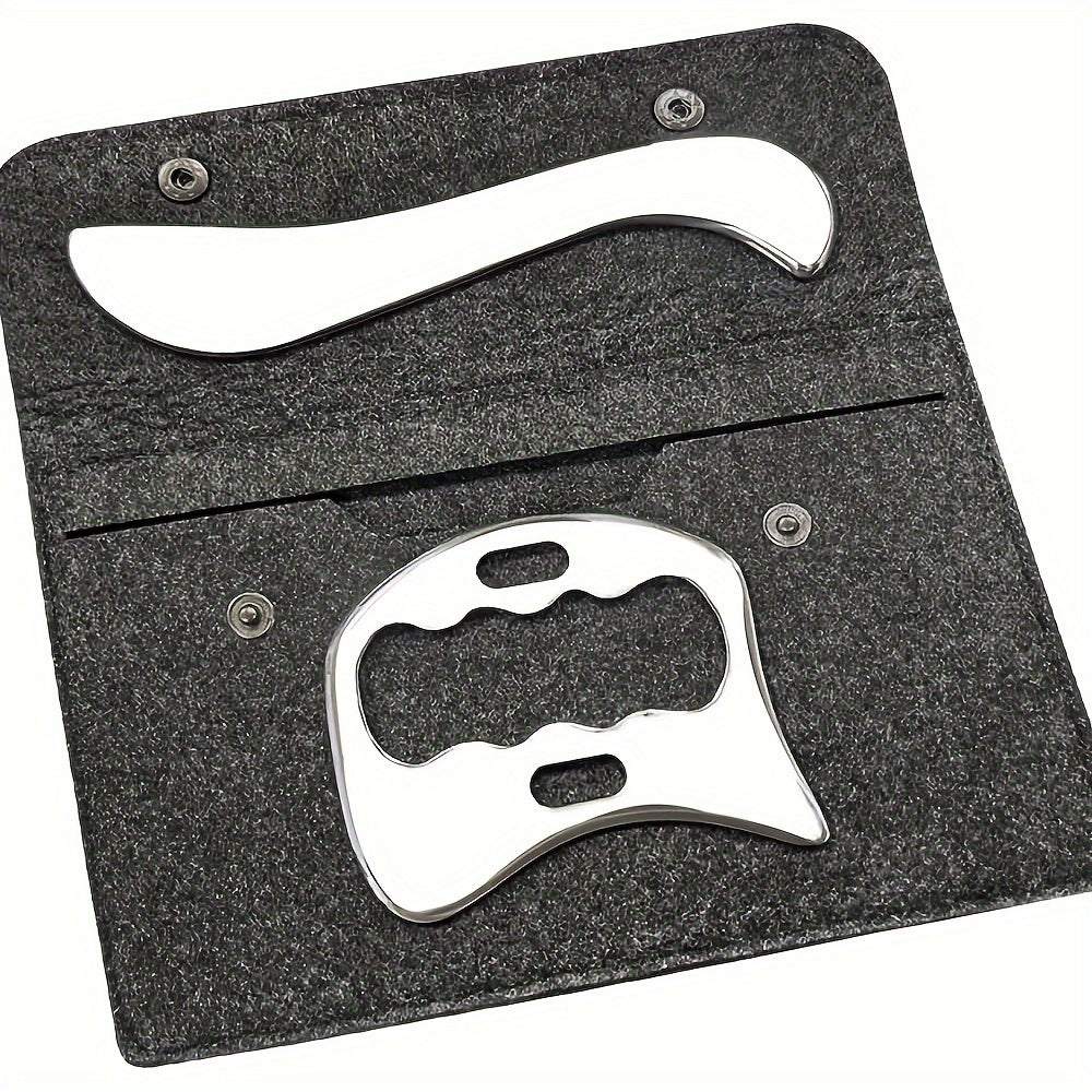 2pcs Stainless Steel Gua Sha Massage Tool Set(Silver)-3